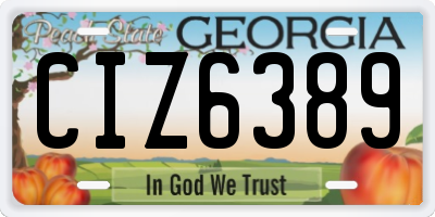 GA license plate CIZ6389