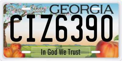 GA license plate CIZ6390