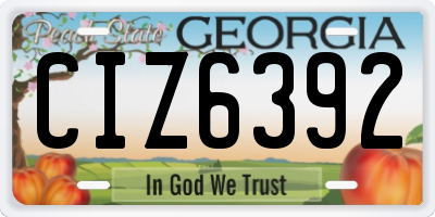 GA license plate CIZ6392