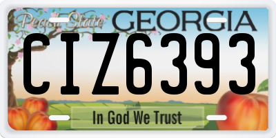 GA license plate CIZ6393