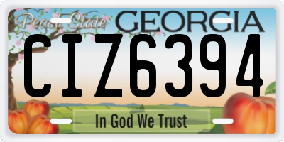 GA license plate CIZ6394