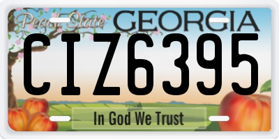 GA license plate CIZ6395