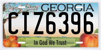 GA license plate CIZ6396