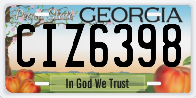 GA license plate CIZ6398