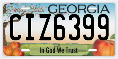 GA license plate CIZ6399