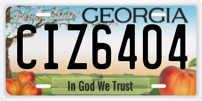 GA license plate CIZ6404