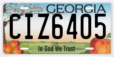 GA license plate CIZ6405