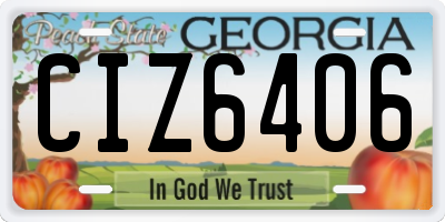 GA license plate CIZ6406