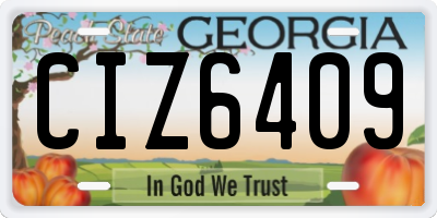 GA license plate CIZ6409