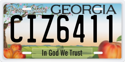 GA license plate CIZ6411