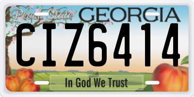 GA license plate CIZ6414