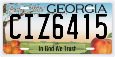 GA license plate CIZ6415