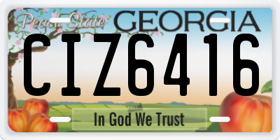 GA license plate CIZ6416