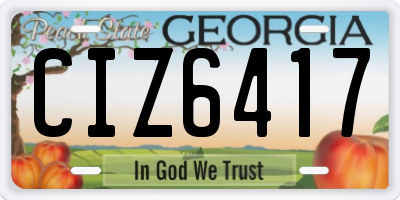 GA license plate CIZ6417
