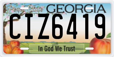 GA license plate CIZ6419