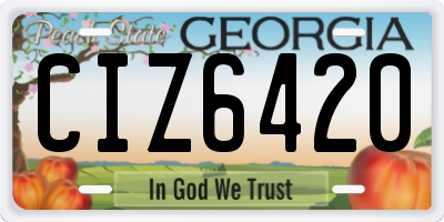 GA license plate CIZ6420