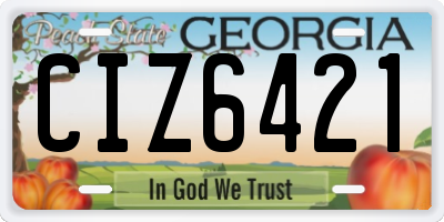 GA license plate CIZ6421