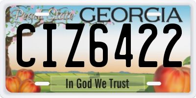 GA license plate CIZ6422