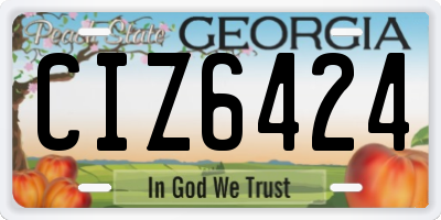 GA license plate CIZ6424