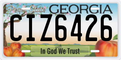 GA license plate CIZ6426