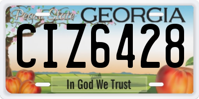 GA license plate CIZ6428