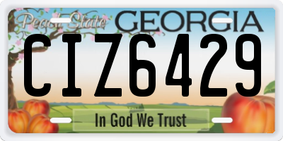 GA license plate CIZ6429