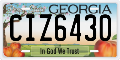 GA license plate CIZ6430