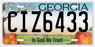 GA license plate CIZ6433