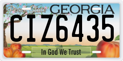 GA license plate CIZ6435
