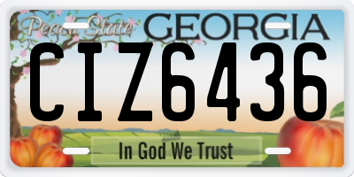 GA license plate CIZ6436