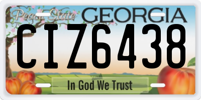 GA license plate CIZ6438
