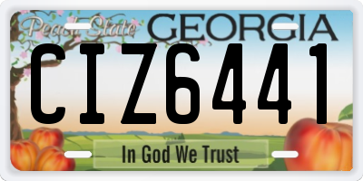 GA license plate CIZ6441
