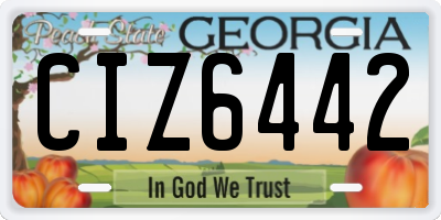 GA license plate CIZ6442