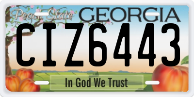GA license plate CIZ6443