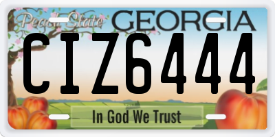 GA license plate CIZ6444
