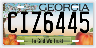 GA license plate CIZ6445