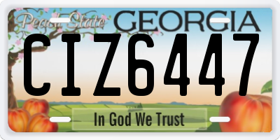 GA license plate CIZ6447