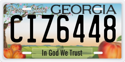 GA license plate CIZ6448