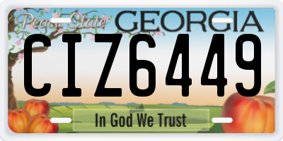 GA license plate CIZ6449