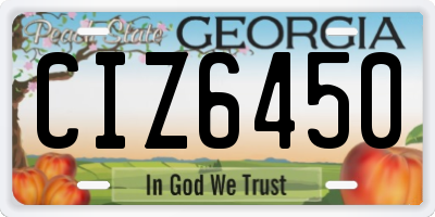 GA license plate CIZ6450
