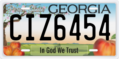 GA license plate CIZ6454