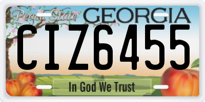 GA license plate CIZ6455