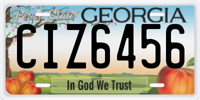 GA license plate CIZ6456