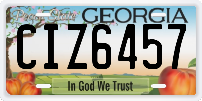 GA license plate CIZ6457