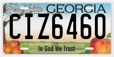 GA license plate CIZ6460