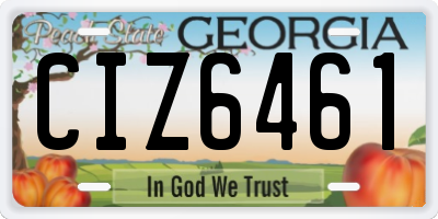 GA license plate CIZ6461
