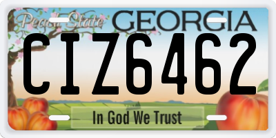 GA license plate CIZ6462