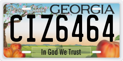GA license plate CIZ6464
