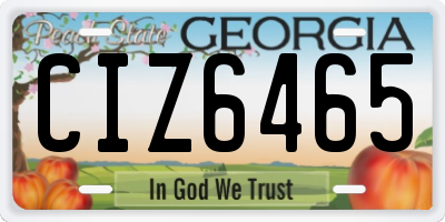 GA license plate CIZ6465