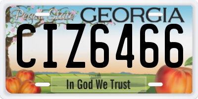 GA license plate CIZ6466
